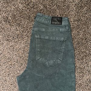 Green velvet - like pants
